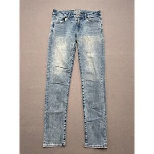 American Eagle Jeans Women's 8 Long‎ Blue Light Wash Super Stretch Skinny Denim